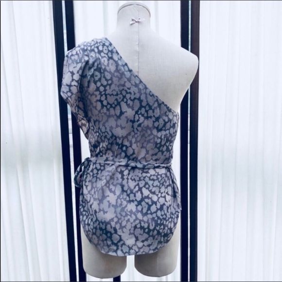 Rebecca Taylor One Shoulder Animal Print Top - Picture 3 of 6